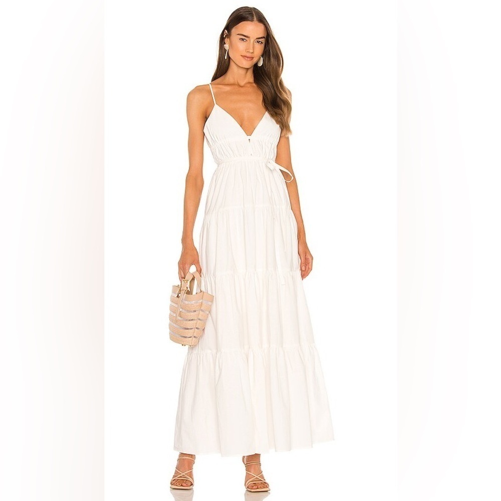NWT SAU LEE Adele Sleeveless Cutout Maxi Dress White Sz 8 Revolve Anthropologie